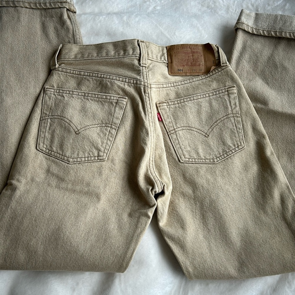 Levi’s jeans 501 beige denim size 28
